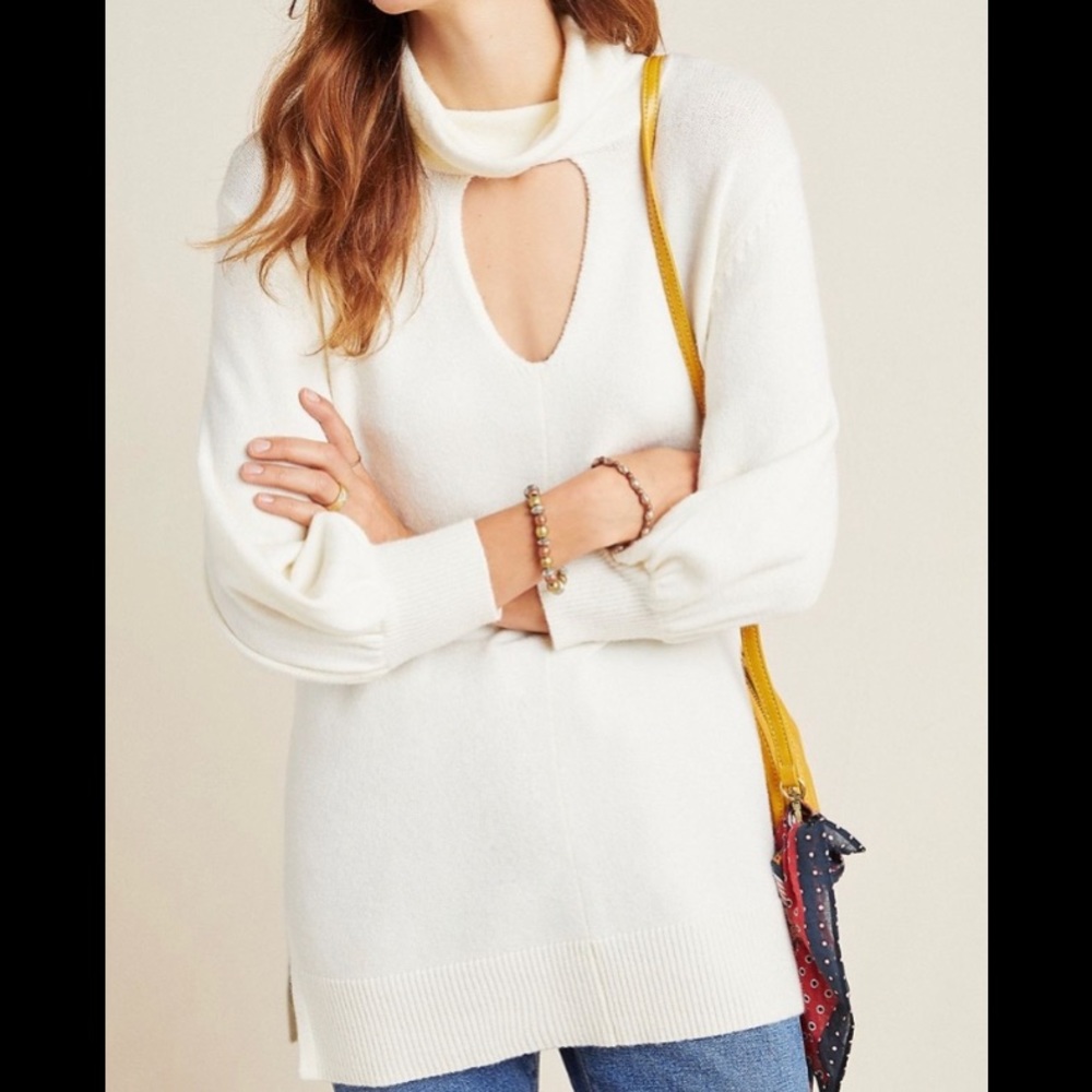 Anthropologie Cut Out Tunic Sweater Size S
